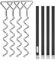 SONGMICS Set d'ancrage pour Trampoline, Lot de 4, Ancrage au Sol, Piquets d'ancrage Spiralés, 4 Sardines et 4 Sangles, Chevilles, Accessoire de Fixation pour Balançoire, Argent et Noir SGN15INV1