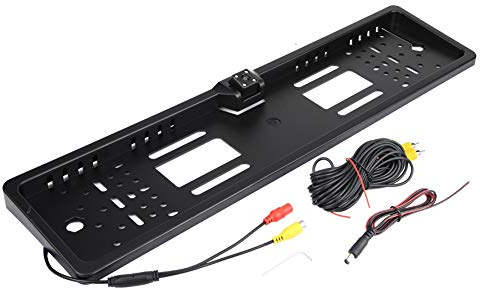 Caméra de recul de Cadre de Plaque d'immatriculation,Cadre de Plaque d'immatriculation de numéro d'automobiles européennes avec caméra de recul de recul(LED)