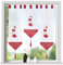 heimtexland ® Scheibengardinen Set 3-teilig Lamellen Gardine Transparent Bestickt mit Schlaufen Rot Mohnblumen Typ710