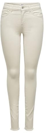 ONLY ONLBLUSH LIFE MID SK AK RW DOT019 NOOS, Jeans Mujer, Beige (Ecru), S_34L