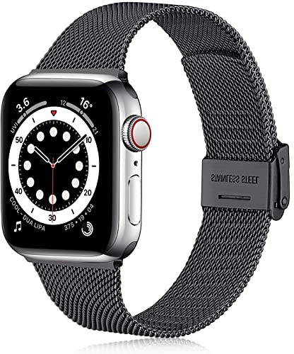 Ouwegaga Compatible With Apple Watch Strap 38mm 40mm 41mm 42mm 44mm 45mm 46mm 49mm, Stainless Steel Metal Straps Compatible with iWatch Strap Series 10 9 8 7 6 5 4 3 2 1/SE Ultra 2, Black