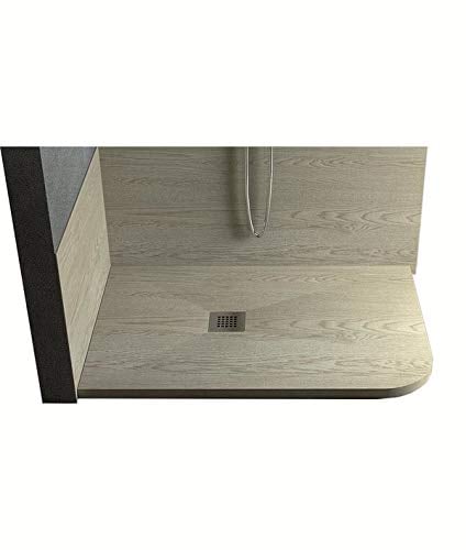 Piatto Doccia Asimmetrico in Marmo-Resina 70x90 cm - Rocky Wood