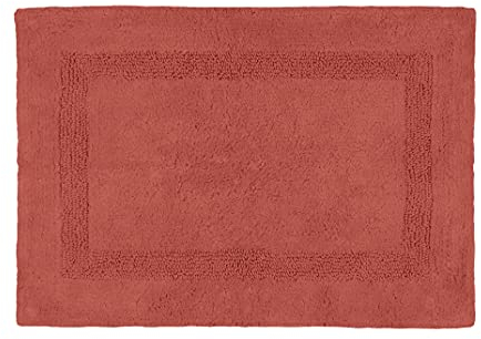 Stof - Tapis d'Intérieur - Taille 50x80 cm - 100% Coton - Couleur Terracotta - Modèle Softness - Idéal dans Toutes Les pièces de la Maison - Lavable - Doux et Confortable