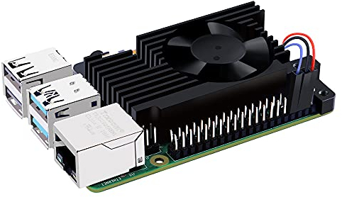 GeeekPi Raspberry Pi 4 Armor Lite Heatsink with PWM Fan, Raspberry Pi Aluminum Heatsink Cooling Kit With Fan Speed Control for Raspberry Pi 4 Model B