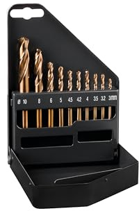 ALPEN Bohrer-Kassetten Set HSS PZ-COBALT GRIP KM 10 (10-tlg., Ø 3,00-10,00 mm, 3-Flächenschaft, besonders geeignet für zähe und harte Werkstoffe,Spiralbohrer, Bohrsortiment) 0090600010100