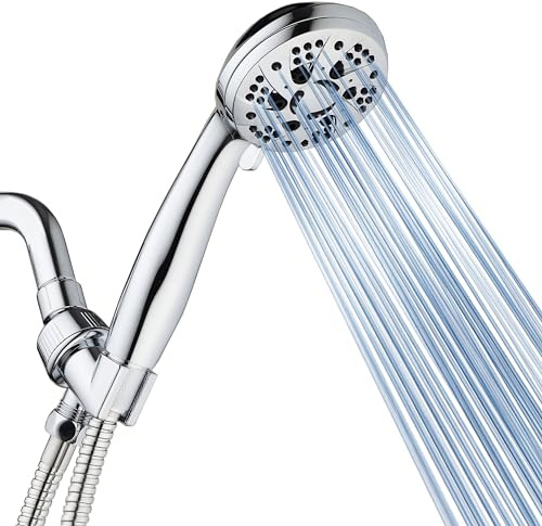 AquaDance For California High Pressure 6-Setting 3.5 Chrome Face Handheld Shower with Hose for Ultimate Shower Experience! Officially Tested to Meet Strict US Quality & Performance Standards!