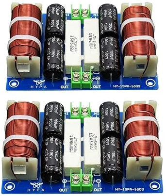 JINGERL 400W Strong Pure Bass Crossover 1 Way Woofer Subwoofer Speaker Filter Passive Subwoofer Frequency Divider Car Audio Home Theater (Color : 2 Pieces)