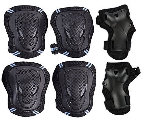 Kinder Knieschoner Set Knieschützer Skate Protektoren Schützer Inline Kinder Ellenbogenschoner Handgelenkschoner Schutzausrüstung Schoner Set für Kinder und Erwachsene
