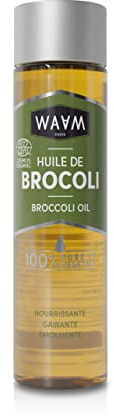 WAAM Cosmetics – Huile de Brocoli BIO – 100% pure et naturelle – Par première pression à froid – Soin cheveux bouclés, crépus, frisés – 100ml