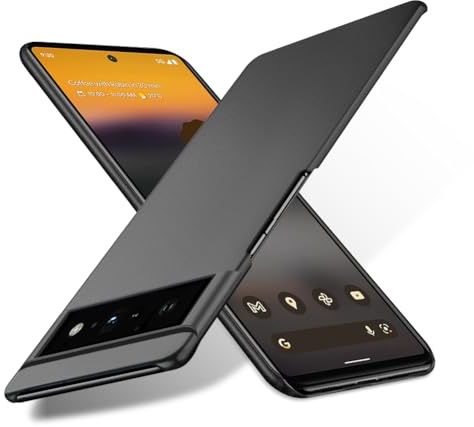 Bastmei für Google Pixel 6a 5G Hülle, Ultraleicht Ultradünn Kratzfest rutschfest Kameraschutz Mattierte Textur Hart PC Handyhülle Hülle für Google Pixel 6a 5G (Schwarz)