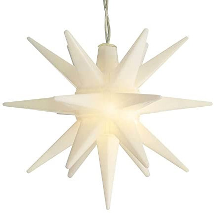 zeitzone Weihnachtsstern Beleuchtet LED Stern Außen Innen zum Hängen Batterie Timer 12cm