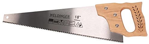 WELDINGER Handsäge 450 mm mit Holzgriff und gehärteten, dreifach geschliffenen Zähnen (Fuchsschwanz Holzsäge)