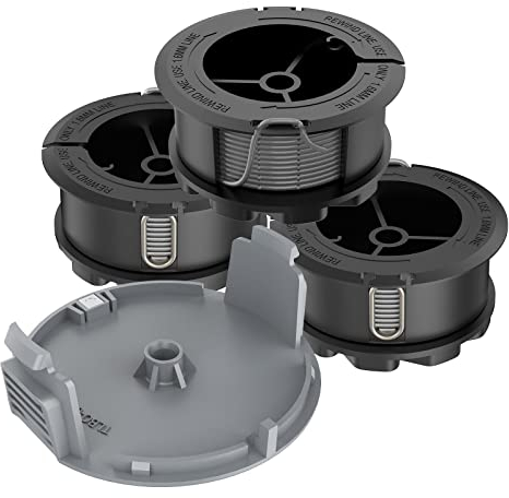 TRUSTLIONTEK Fadenspulen, kompatibel mit BOSCH UniversalGrassCut 18 18-26 18-260, austauschbar mit F016800570 Ersatzspule. (3 Fadenspulen, 1 Trimmerabdeckung)