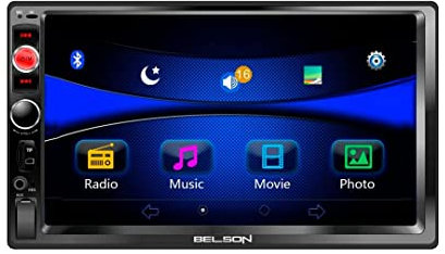 Autoradio Doble DIN con Pantalla de 7 Bluetooth, BELSON Radio FM RDS 4x40W Manos Libres Bluetooth para Llamadas y mandar música Control Remoto y Reproductor de MP3 USB.…