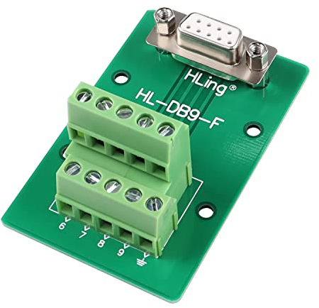 QIANRENON RS232 DB9 Buchse Anschluss Breakout Board DB9 Buchse auf Klemmleiste Lötfreie Adapter RS232 seriell Test Klemmenblöcke Modul, für DB9 Serielle Kommunikation Prototyping und Fehlersuche