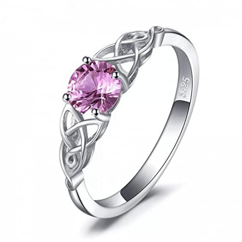 Bague en argent sterling 925 avec saphir rose pour femme Bague de fiançailles Bijoux fins Cadeau