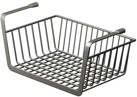 BohrenCL Cesta colgante de estante, cesta de armario para colgar, cesta de almacenamiento de estante inferior, cesta de alambre para oficinas, cocinas, frigoríficos, baños, armarios