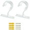 2 Staffe Regolabili per Tende, Supporto per Tende in Metallo, Ganci per Tende da 23-28 mm, Resistenti in Lega di Alluminio, Supporto per Asta di Fissaggio con Viti per Tende o Guardaroba (Bianco)