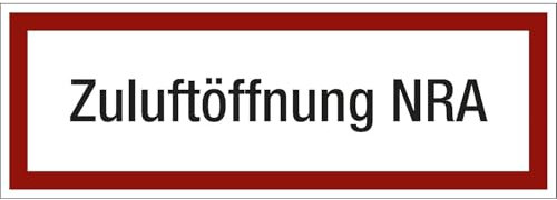 kaiserkraft | Brandschutzkennzeichen für die Feuerwehr | Zuluftöffnung NRA | VE 10 STK | Kunststoff | LxH 297 x 105 mm