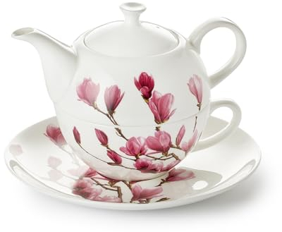 teemando® Tea-for-one Set Mayumi Fine Bone China, 4-teilig Inhalt Kanne: 0,45 l, Tasse: 0,25 l Kanne: H 11,8 cm, Ø 5,2 cm Tasse: H 6 cm, Ø 11 cm