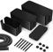 Lannvan Kabelbox,3er Set Kabelbox Schwarz (Groß&Medium&Klein) aus ABS-Kunststoff,Kabelmanagement Box Kabel Box Organizer-Kabel Box Set inkl.Kabelhalter,Kabelbinder & Kabelschlauch zum Kabel Verstecken
