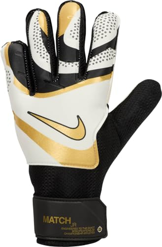 Nike Unisex Kinder Torwarthandschuhe Nk Gk Match Jr - Ho23, Black/White/MTLC Gold Coin, FJ4864-013, 6