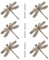 MOROBOR Schrankgriffe, Möbelgriffe aus Zinklegierung, Libelle, 6 Stück, Tier-Einzellochgriff, Bronze-Schubladengriff, dekorative Kommode