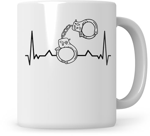 Sweetify Polizist EKG Tasse, Polizisten Kaffeebecher, Poliziszin Beruf Polizei Kaffeetasse Teetasse