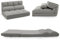 COSTWAY Klappbares Schlafsofa, ausziehbar, mit Rückenlehne, 6 Positionen, faltbare Matratze aus Samt, Sessel mit 2 Kissen, für Wohnzimmer, Schlafzimmer (hellgrau), HV10561FR