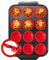 NinjaTiger Silikon-Muffinform zum Backen, verbesserte faltbare Silikon-Cupcake-Form mit Metallrahmen, für 12 Muffins, antihaftbeschichtet, BPA-frei, Silikonform für Backformen, Rot