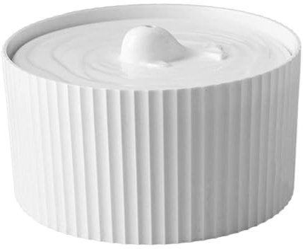 Baoblaze Ceramic Cat Fountain Automatic Kitty Waterer Fountain Low Noise Porcelain Water Bowl Pet Fountain for Dogs Cats Multiple Pets, White