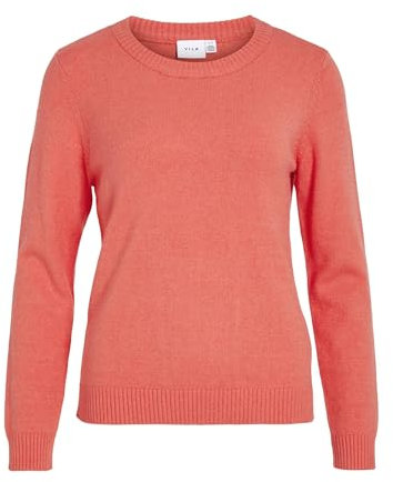 VILA Femme Viril O-Neck L/S Knit Top - Noos Pull-Over, Dubarry, S