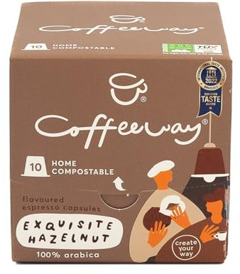 Coffeeway Lot de 12 paquets de 10 capsules espresso exquises noisettes
