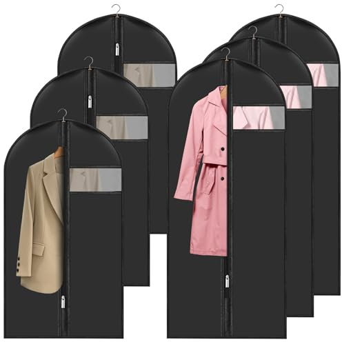 Set di 6, 2 misure: 60 x 140 cm, 60 x 100 cm, antipolvere, impermeabili con cerniera, custodia di protezione per vestiti, custodia per vestiti da appendere