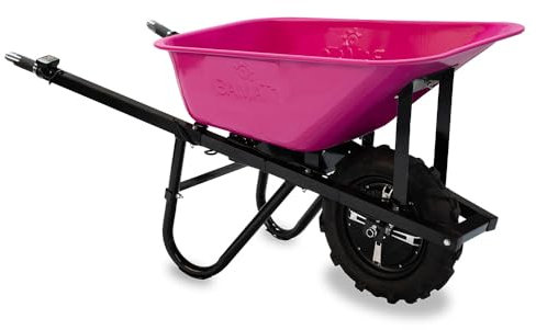BAMATO elektrische Schubkarre MTR-155 | Pink Edition | 150kg Traglast | Stufenlos bis 6,0 km/h vorwärts | 75L Muldenvolumen | Muldenschubkarre Elektro-Schubkarre