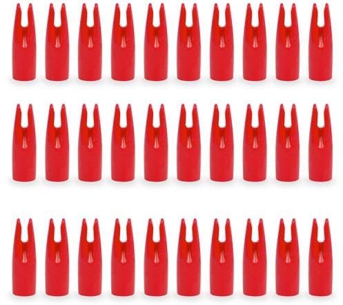 30pcs Arrow Nock Plastic for OD7mm Shaft Archery Outdoor Sports Hunting Accessories Red/Yellow