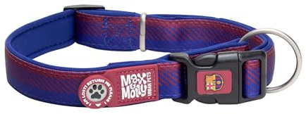Max & Molly Gotcha! Hundehalsband FC Barcelona/S, Halsband Hund mit Smart ID, gepolstertes Neopren Halsband mit Design für Hunde, bequem, verstellbar