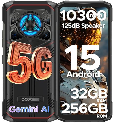DOOGEE Blade 20 Play AI 5G Android 15 Outdoor Handy Ohne Vertrag, Dimensity 7050, 10300mAh/33W, 32GB+256GB+2TB Outdoor Smartphone, 125dB Lautsprecher, 50MP+20MP Nachtsicht, 6.6 HD+, WiFi6/NFC/Face ID