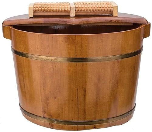 Fußbadeeimer aus Holz, Fußwanne zum Einweichen der Füße, Holzeimer für Pediküre, Fußbad-Whirlpool, Fußbadeimer, Fußwaschbecken