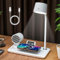 Desk Lamp with Wireless Charging, Dimmable LED Reading Lamp with Bluetooth Speaker and Alarm Clock, Touch Contro Study Lamps Table Lights for Studying Working and Relaxing