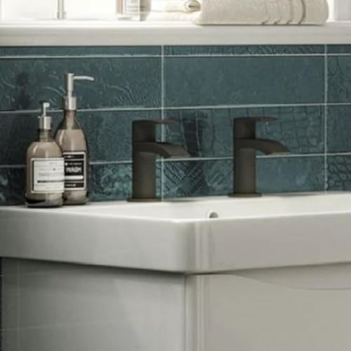 Belantia Matt Black Basin Taps | Pair of Taps | Matt Black Finish | Hot and Cold | Bathroom Basin | Bathroom Sink | Lever Handle Design |