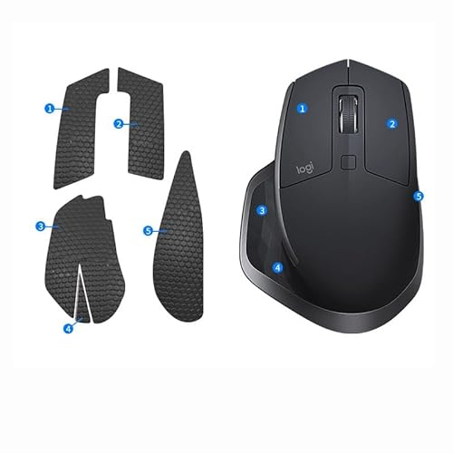 Repalcement Mouse Anti-Slip Grip Tape, Grips Stickers for Logitech Mx Master 2 2s Gaming Mouse,Black Football Half