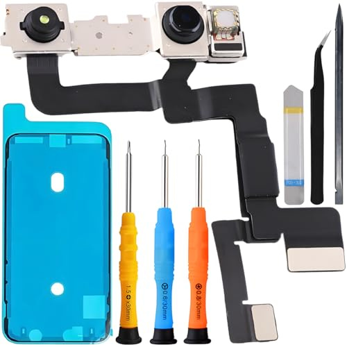 ZHUROUPU Komplett Frontkamera Ersatz kompatibel für iPhone 11, 12 MP Frontkamera Mikrofon/Proximity Light/Sensor Kabel Ersatz für iPhone 11 6,1 Zoll 2019 A2111 A2221 A2223 mit Werkzeug