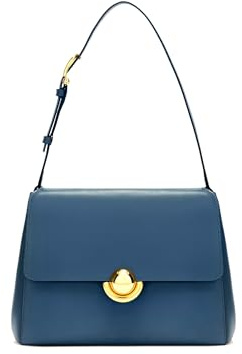 Furla Leder Handtasche Abendtasche Vitello Varenne Domus Top Handle Bag Grigio Blu blau
