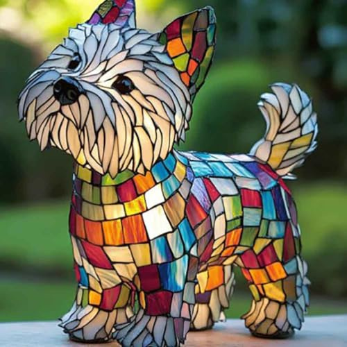 XWNGDAFEVF 3D Table Lamp Cute New Dog Series Home Decor Resin Tabletop Night Light Loyal Companionship Lighting, Westie