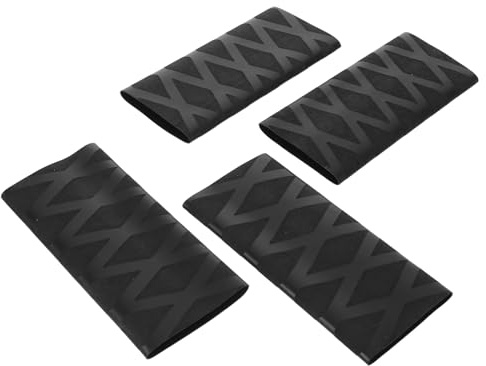 Abaodam Lot de 4 Manchons Thermorétractables Noirs pour Manche de Raquette de Tennis de Table, Surgrip Absorbant la Transpiration, Revêtement Antidérapant, pour Entraînement en