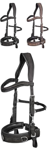 Marengos - Lederkappzaum Anatomic – Kappzaum aus Echtleder – anatomisch & gepolstert – Edelstahl-Beschläge – ideal zum Longieren & Bodenarbeit – braun o. schwarz – Pony, Warm- & Vollblut