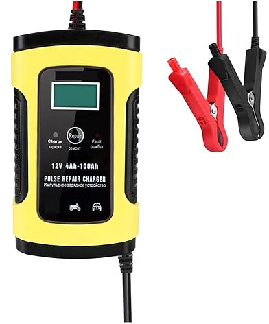 12V 5/6A Carica Batteria For Moto For Auto Display LCD Digitale Piombo Acido Intelligente For Caricabatterie For Al Facile Da Usare(Type B)