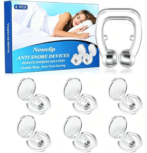 Schnarchstopper Anti Schnarch, 6 PCS Anti Schnarch Magnet Nasen-Clip, Schnarchen Stopper Nasenklammer Nasendilatator Verhindern Effektiv Schnarchen, Schlafapnoe & Schweres Atmen