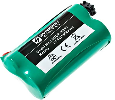 Synergy Digital Cordless Phone Battery, Works with Dantona BATT-904 Cordless Phone, (Ni-MH, 2.4V, 1500 mAh) Ultra Hi-Capacity, Compatible with Panasonic HHR-P506 Battery
